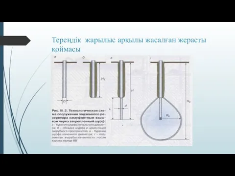 Тереңдік жарылыс арқылы жасалған жерасты қоймасы