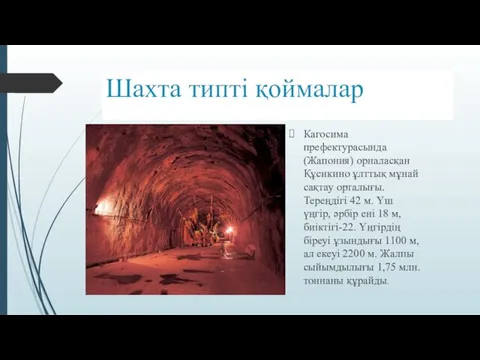 Шахта типті қоймалар Кагосима префектурасында (Жапония) орналасқан Құсикино ұлттық мұнай