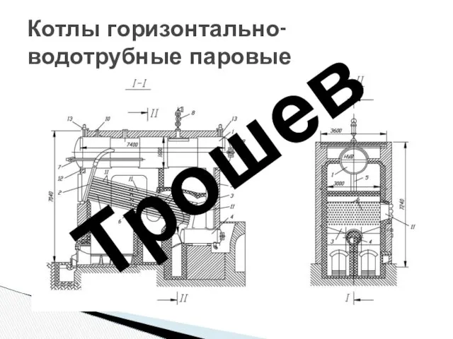 Котлы горизонтально-водотрубные паровые Трошев