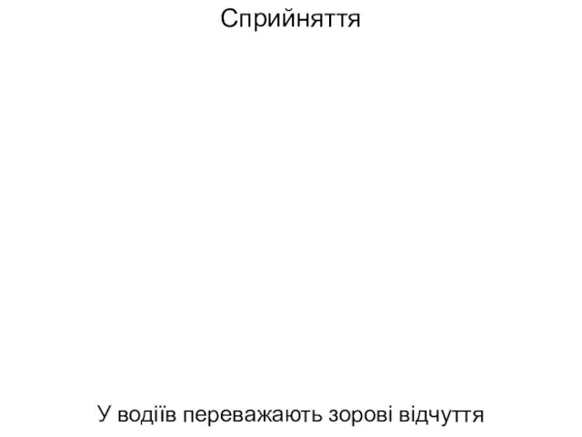 Сприйняття У водіїв переважають зорові відчуття