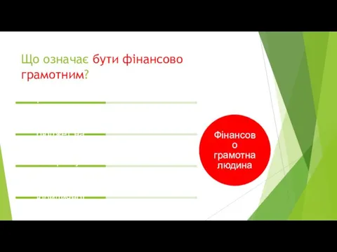 Що означає бути фінансово грамотним? Розуміє призначення фінансових установ Планує