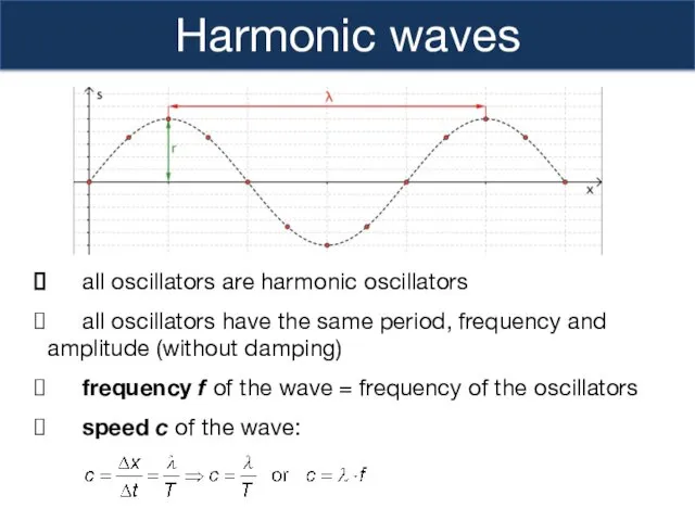 Harmonic waves all oscillators are harmonic oscillators all oscillators have