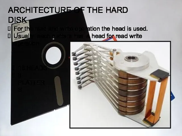 ARCHITECTURE OF THE HARD DISK For the read and write