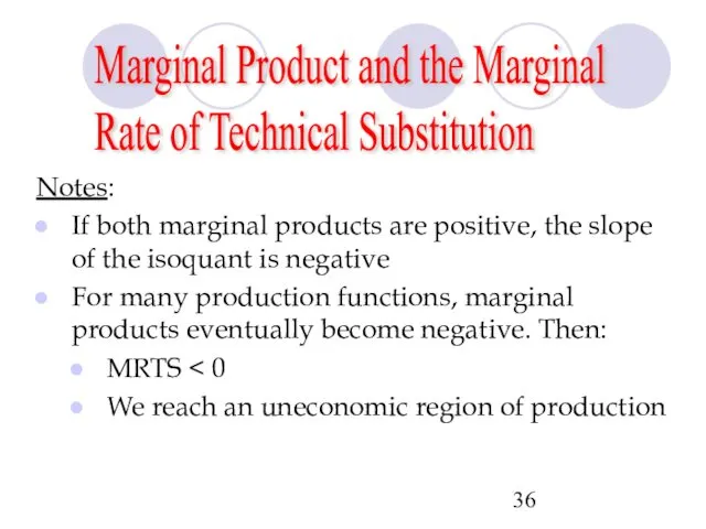 Marginal Product and the Marginal Rate of Technical Substitution Notes: