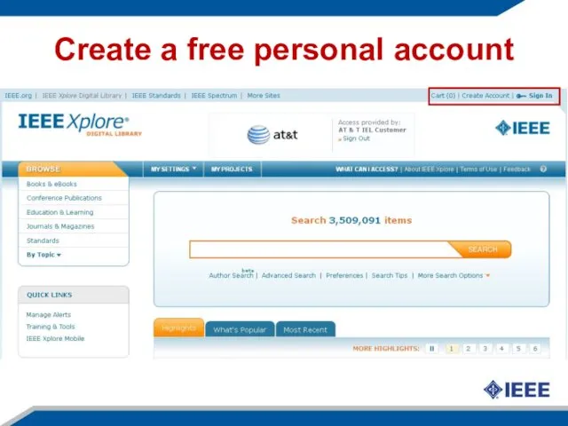 Create a free personal account
