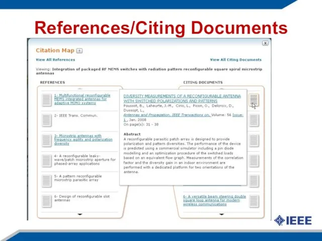 References/Citing Documents
