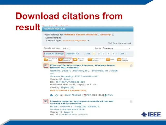 Download citations from results page