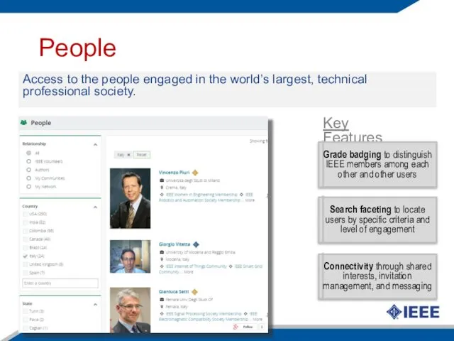 * People Access to the people engaged in the world’s largest, technical professional