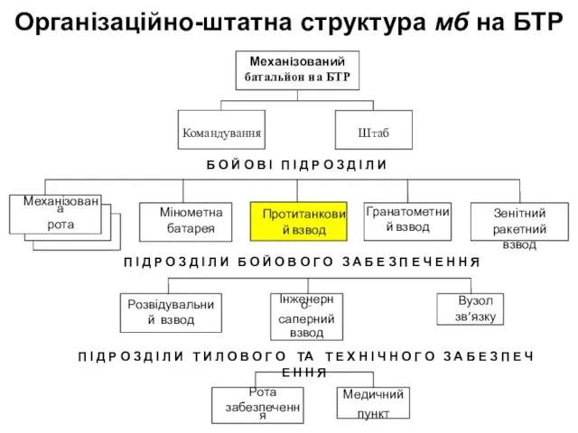 Організаційно-штатна структура мб на БТР