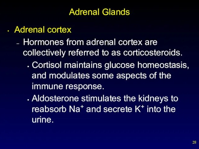 Adrenal Glands Adrenal cortex Hormones from adrenal cortex are collectively