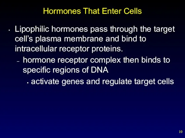 Hormones That Enter Cells Lipophilic hormones pass through the target cell’s plasma membrane