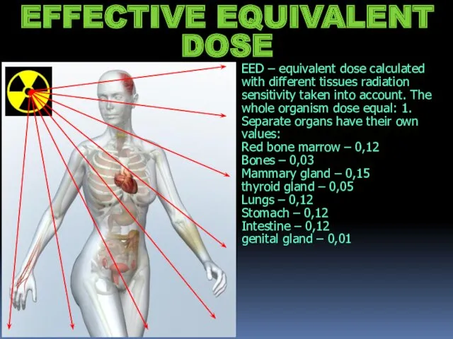 EED – equivalent dose calculated with different tissues radiation sensitivity