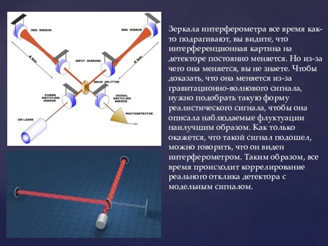 Зеркала интерферометра все время как-то подрагивают, вы видите, что интерференционная