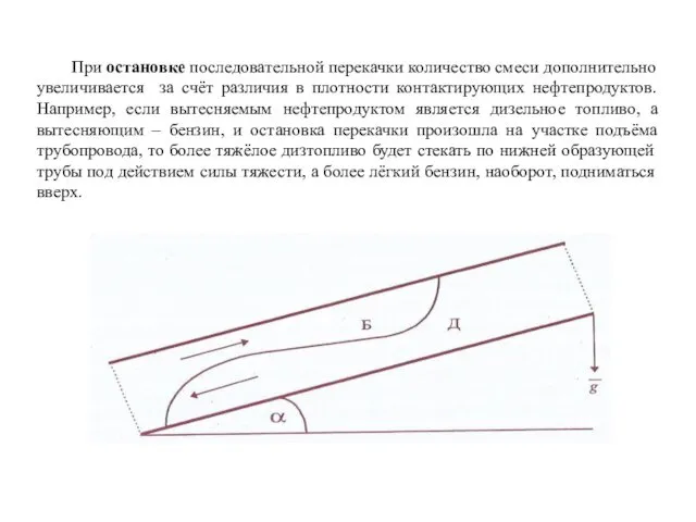 При остановке последовательной перекачки количество смеси дополнительно увеличивается за счёт