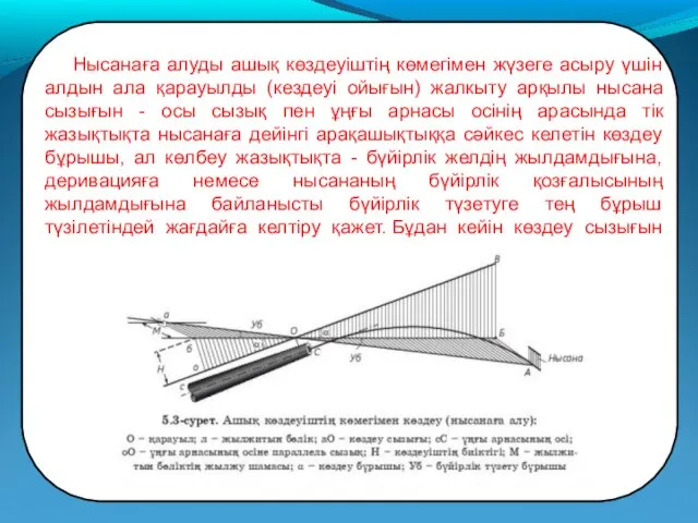 Нысанаға алуды ашық көздеуіштің көмегімен жүзеге асыру үшін алдын ала