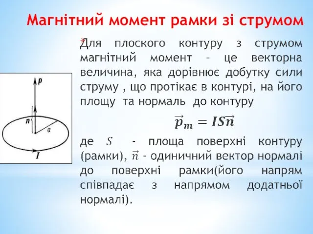 Магнітний момент рамки зі струмом