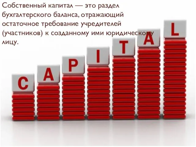 Собственный капитал — это раздел бухгалтерского баланса, отражающий остаточное требование