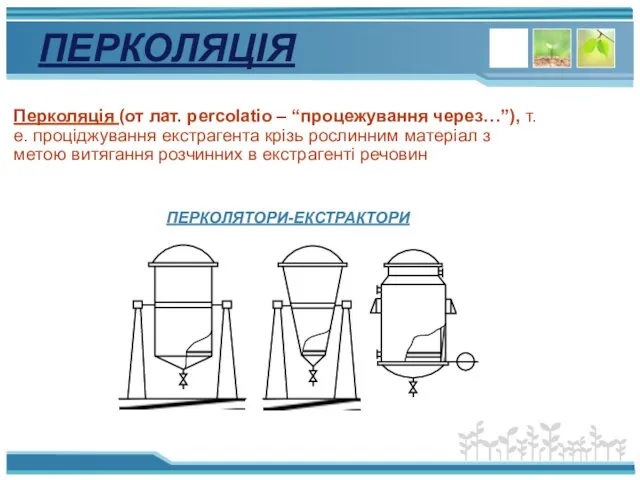 ПЕРКОЛЯЦІЯ Перколяція (от лат. рercolatio – “процежування через…”), т.е. проціджування