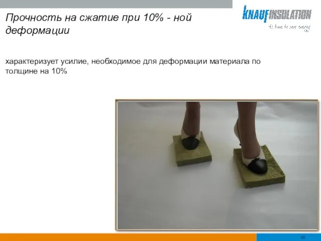 Прочность на сжатие при 10% - ной деформации характеризует усилие, необходимое для деформации