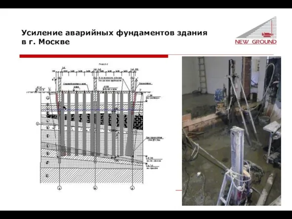 Усиление аварийных фундаментов здания в г. Москве