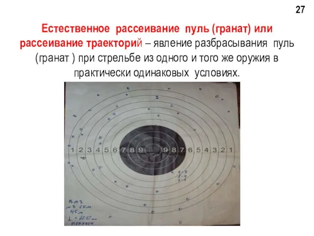 Естественное рассеивание пуль (гранат) или рассеивание траекторий – явление разбрасывания