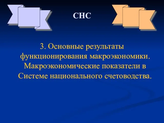 СНС 3. Основные результаты функционирования макроэкономики. Макроэкономические показатели в Системе национального счетоводства.