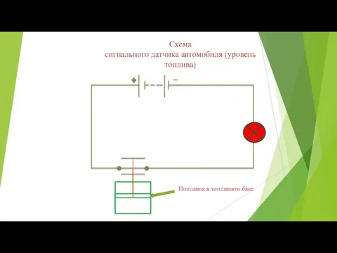 Схема сигнального датчика автомобиля (уровень топлива) Поплавок в топливном баке