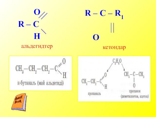 O R – C H R – C – R1 O альдегидтер кетондар