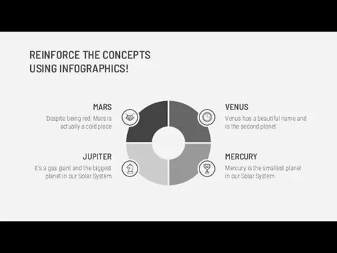 REINFORCE THE CONCEPTS USING INFOGRAPHICS! MARS VENUS Despite being red,