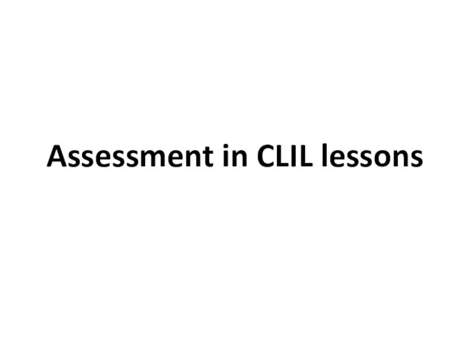 Assessment in CLIL lessons