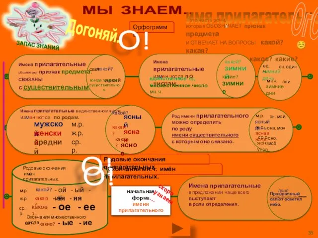 МЫ ЗНАЕМ… имя прилагательное какой? зимний какие? зимние какой? мужской