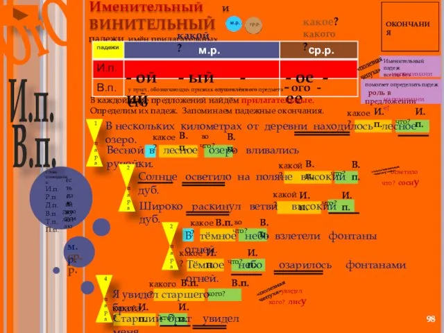 Именительный и ВИНИТЕЛЬНЫЙ падежи имён прилагательных. - ой - ый