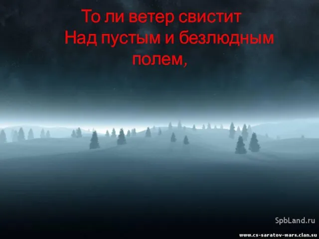 То ли ветер свистит Над пустым и безлюдным полем,