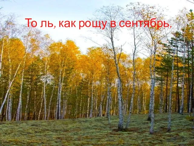 То ль, как рощу в сентябрь,