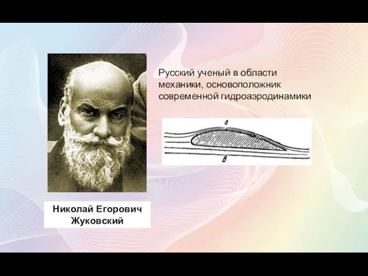 Николай Егорович Жуковский Русский ученый в области механики, основоположник современной гидроаэродинамики