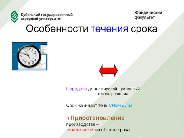 Особенности течения срока Передача дела: мировой – районный отмена решения