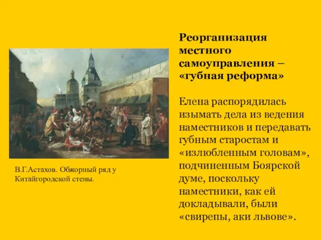 В.Г.Астахов. Обжорный ряд у Китайгородской стены. Реорганизация местного самоуправления –