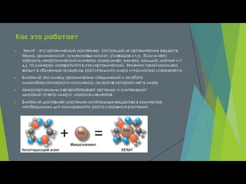 Хелат - это органический контейнер, состоящий из органических веществ белка,