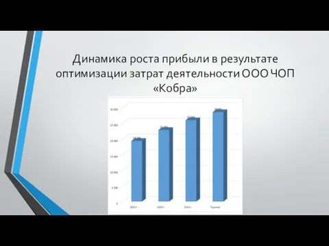 Динамика роста прибыли в результате оптимизации затрат деятельности ООО ЧОП «Кобра»