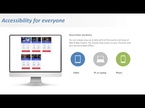 Accessibility for everyone Tablet PC or Laptop Phone