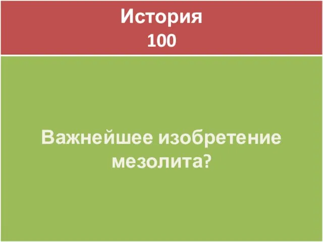 История 100 Важнейшее изобретение мезолита?