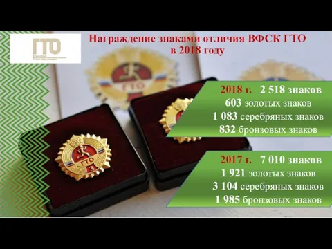 Награждение знаками отличия ВФСК ГТО в 2018 году 2017 г.