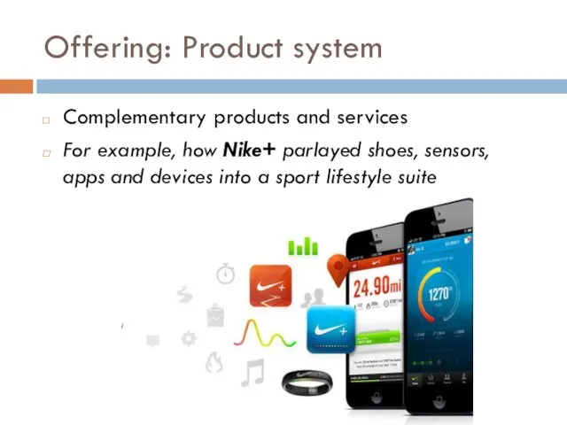 Offering: Product system Complementary products and services For example, how