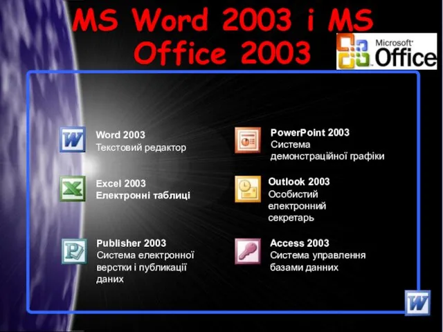 MS Word 2003 і MS Office 2003