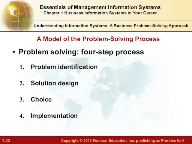 Understanding Information Systems: A Business Problem-Solving Approach Problem solving: four-step