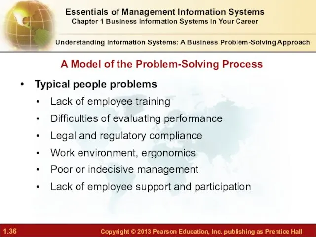 Understanding Information Systems: A Business Problem-Solving Approach Typical people problems