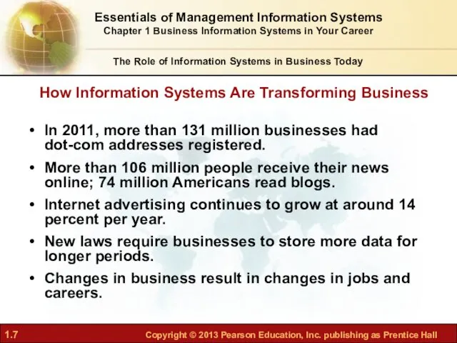 The Role of Information Systems in Business Today In 2011,