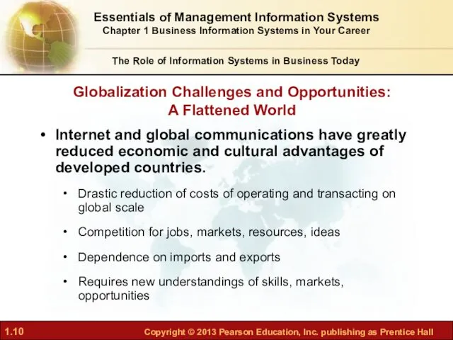 The Role of Information Systems in Business Today Globalization Challenges