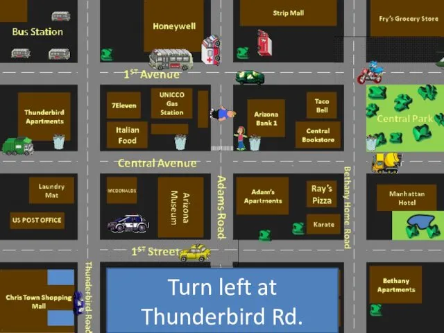 Turn left at Thunderbird Rd.