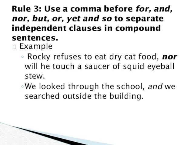 Example Rocky refuses to eat dry cat food, nor will